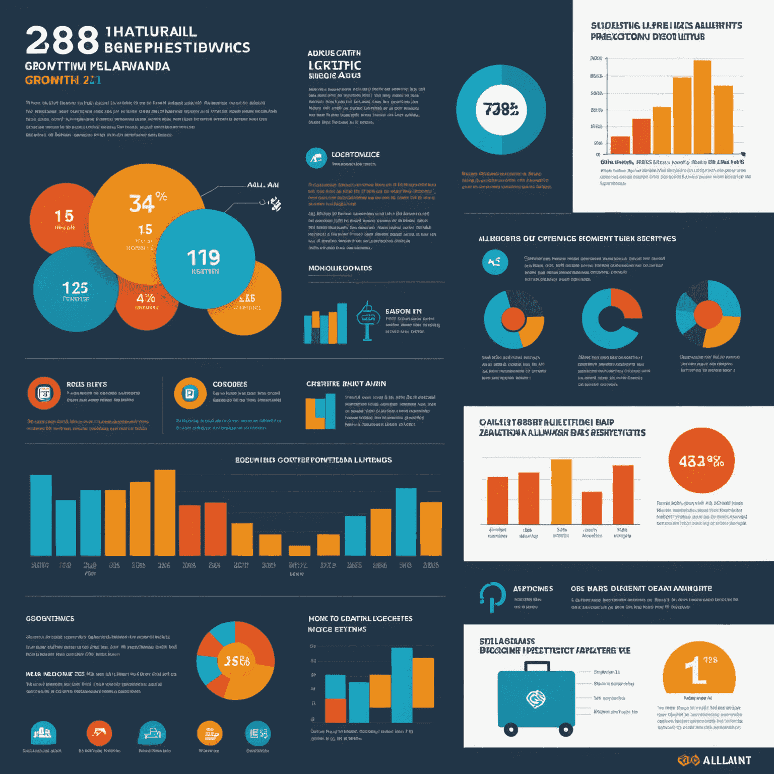 Infographic showing Alliant Logistics' growth projections in Southeast Asia, with bar charts and icons representing different logistics services