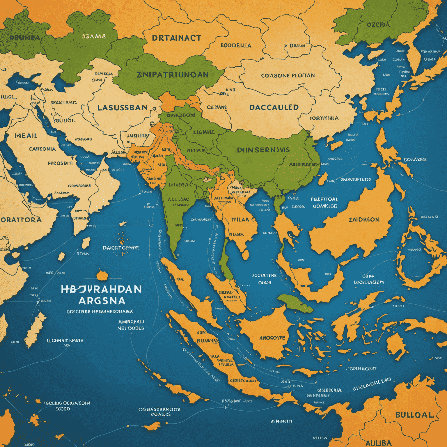 A map highlighting Southeast Asian countries with Alliant Logistics network connections, representing the company's expansion into new markets